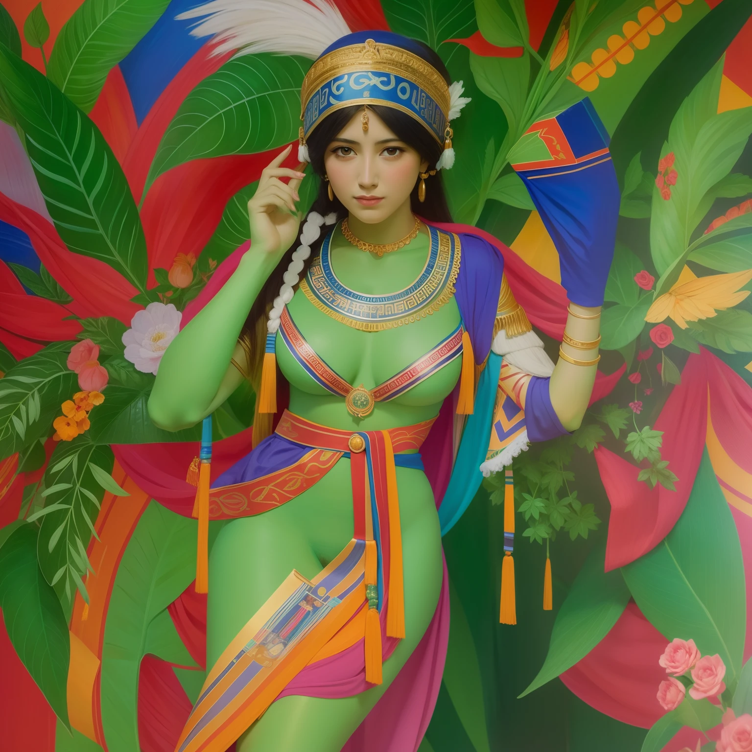 A painting of a woman from ancient Greece.
