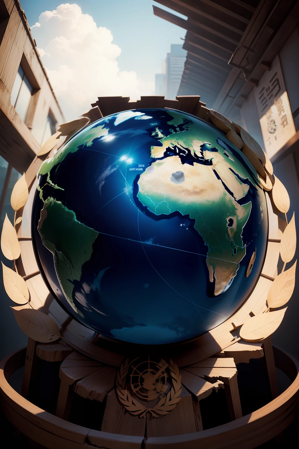 wanted the symbol of the World Health Organization with a degraded background without people