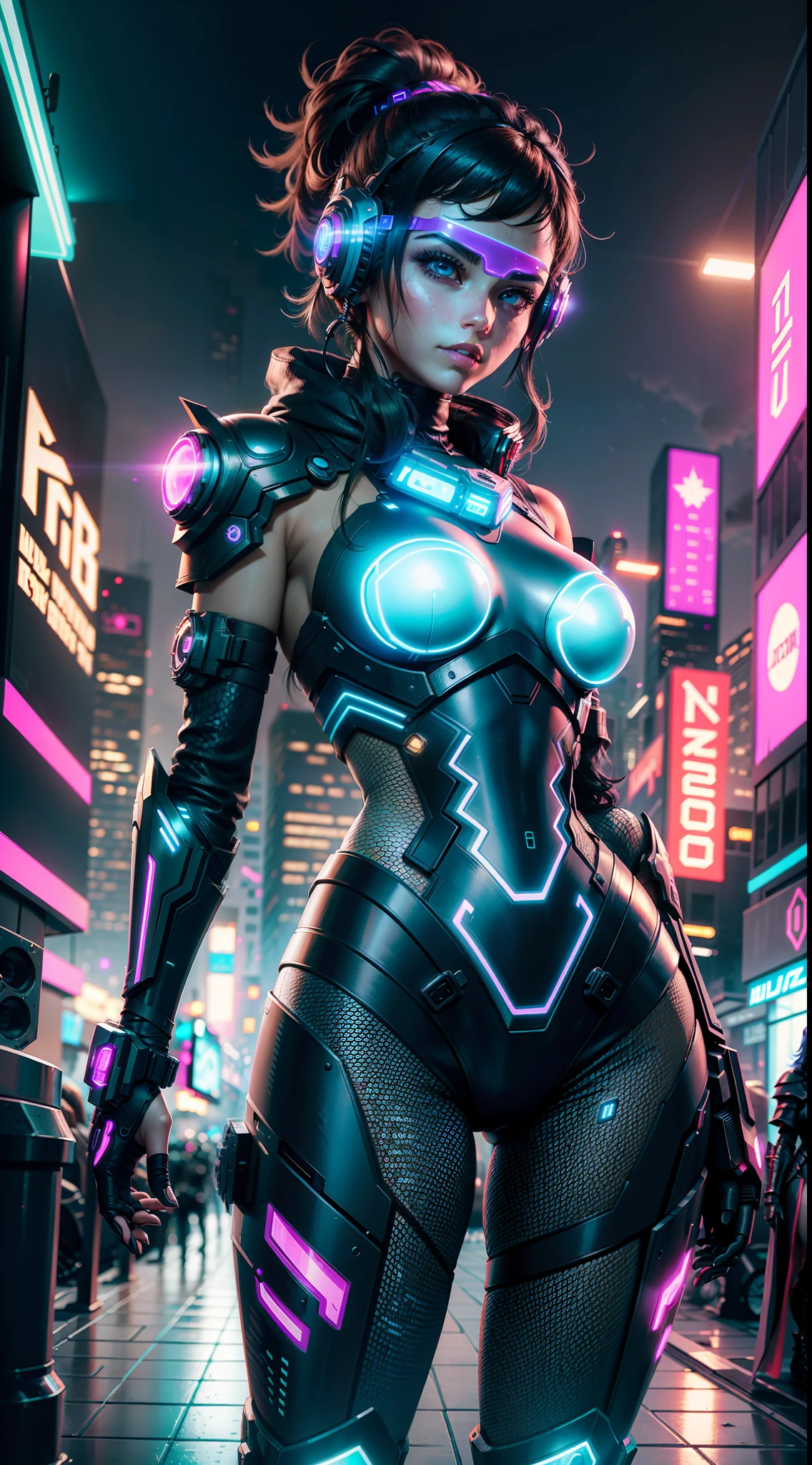 Beautiful Alluring Cyberpunk Samurai, Bare Skin, Athletic Well Toned Body, Elegant Form, Bare Skin, Outside At Neon Palace, Barely Clothed, Beautiful Face, smaurai inspired bikini armor, mechanical limbs, exposed robotic parts, chrome skin, neon glowing parts, Japanese Theme, Cyberpunk Theme, Fiverr Dnd Character, Octane Render, Digital Art, Extreme Detail, 4k, Ultra Hd, Polished, Beautiful, Hyperdetailed, Intricate, Elaborate, Meticulous, Photorealistic, Sharp Focus, Wlop, Character Design, Unreal Engine, 3d Rendered, Volumetric Lighting, Reflections, Glossy, Digital Illustration, Sensual Pose, Suggestive Pose, Lewd, Full Body Shot, naked, visible , puffy , 💖❤💕💋❣