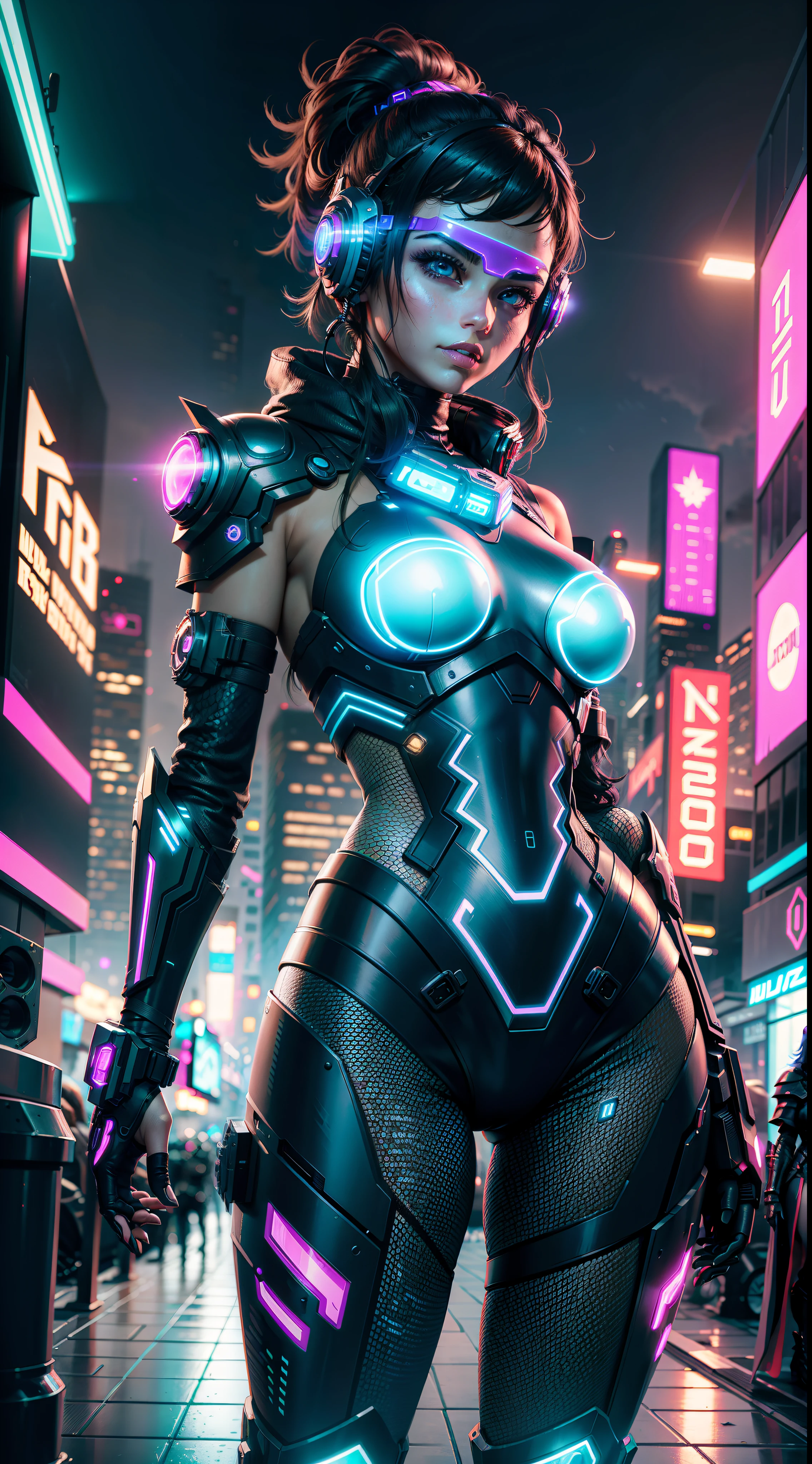 (masterpiece:1.2),(Highest quality),(Super detailed),(Ultra-high resolution),(Best illustrations),8k,wallpaper,(1 female),Beautiful female cyborg,whole body,The theme is atonement,psychedelic,Neon color,Vector art,Layered textures,progressive,pop,sf,cyber punk,sexy