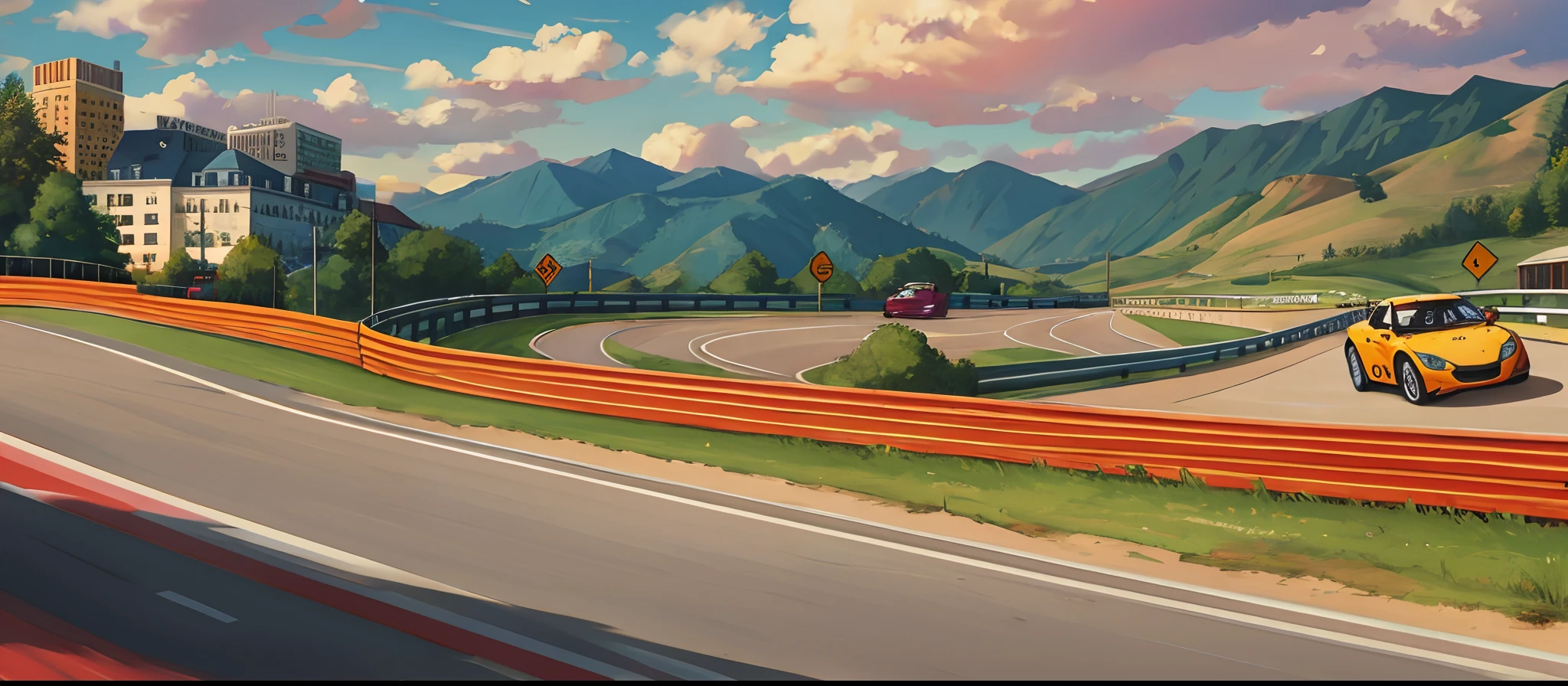 car racing road, without any kind of cars