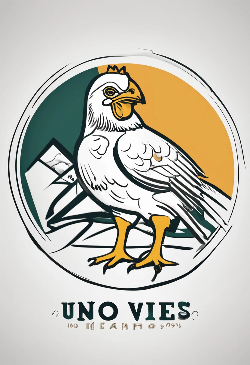 Create a logo with the name 'UNO Aves' to represent a veterinary medicine intended for young chickens in the growth phase. O logotipo deve ser simples, but impactful, with emphasis on the text 'UNO Aves'. Use a cor branca para o texto 'UNO' e escolha cores que complementem a identidade da marca, como o amarelo e o vermelho, para o restante do logotipo, in order to transmit vitality and health. Make sure the logo is versatile and suitable for use on packaging, promotional materials and digital media.