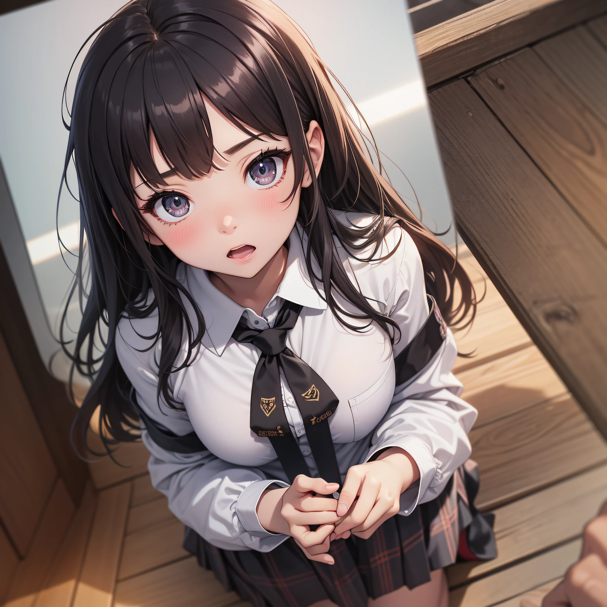 best quality, (on the table:1.2), Very detailed,indoors, Rin Harusaka,1 girl in, alone, looking at the audience, from the front, Keep your mouth shut, long hair, brown hair, blue eyes,Red shirt, mini skirt, black skirt, black company,(skirt lift:1.3), (White:1.3)、(Rolled up skirt:1.3)、(completely exposed:1.5), NSFW, erotic, porn, sex, mouth open, sticking out her tongue, giving a blowjob to a man, giving a blowjob, blowjob, penis inside her mouth, cock on her mouth, man view, pov view, cumming, cum falling of her mouth,