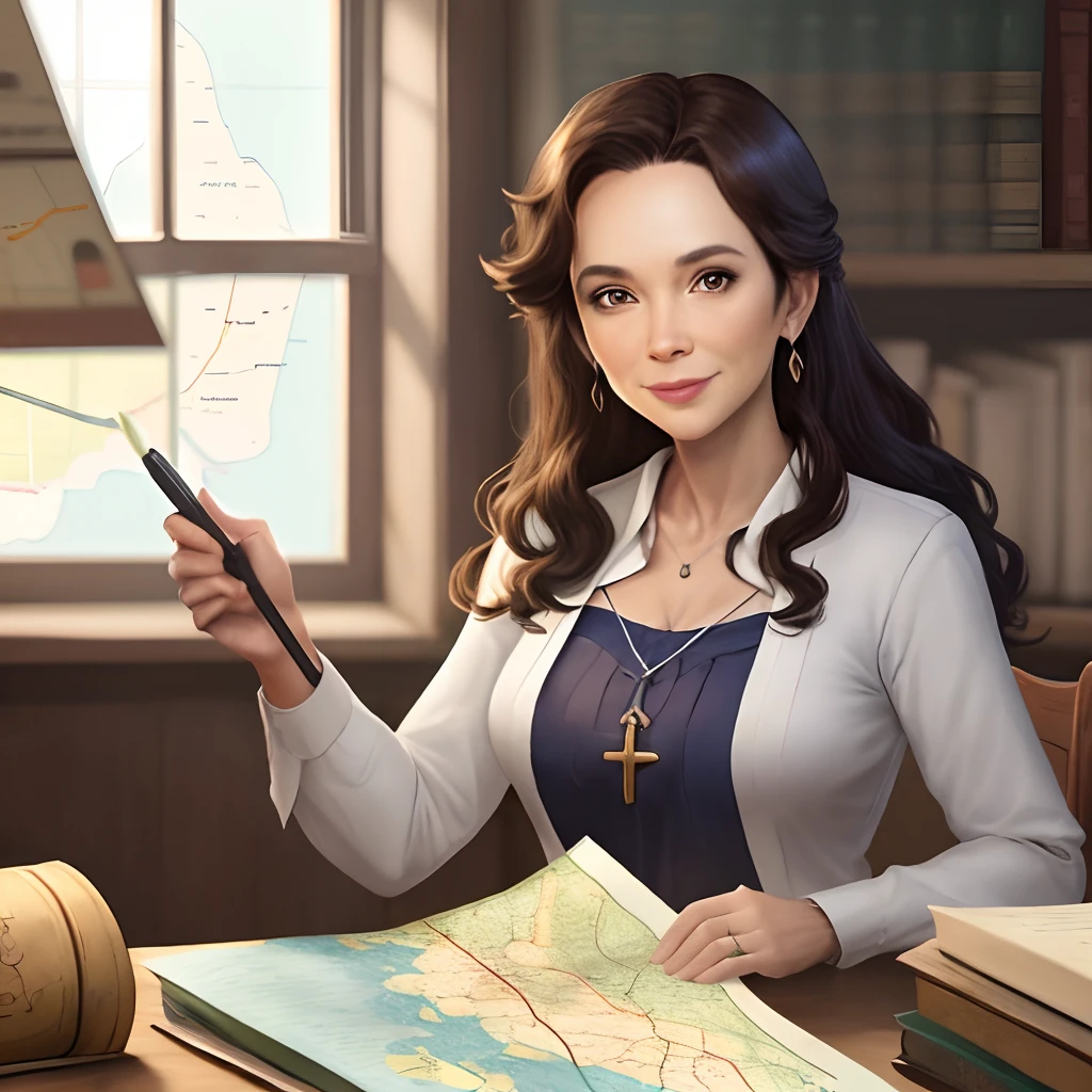 Professora de Cartografia parecida com Sydney Fox Relic Hunter