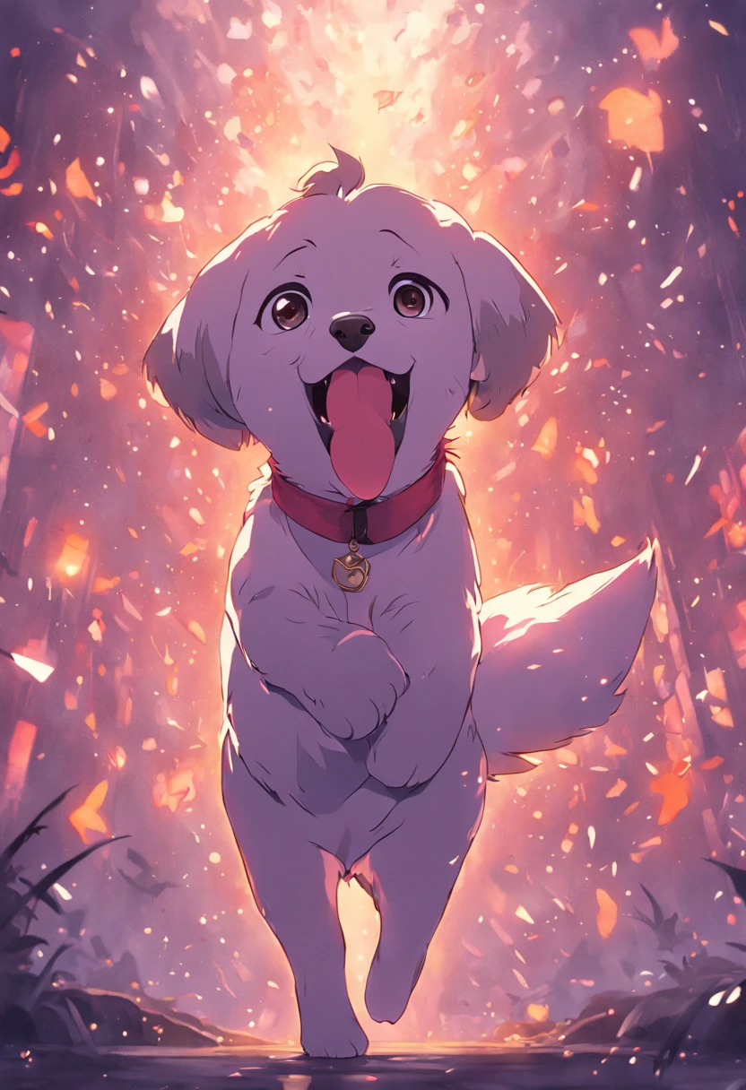 cachorro, feliz, cute, corpo todo, 插圖, detalhado