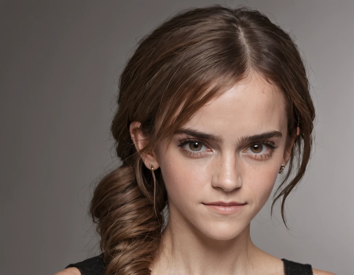 ((((Emma Watson)))), ::estilo steampunk, Estilo realista, ::n_Deformed hands style, rosto deformado, Pintura digital, deformed parts, duas pessoas