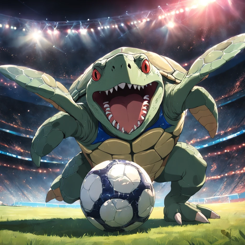 tartaruga jogando futebol
