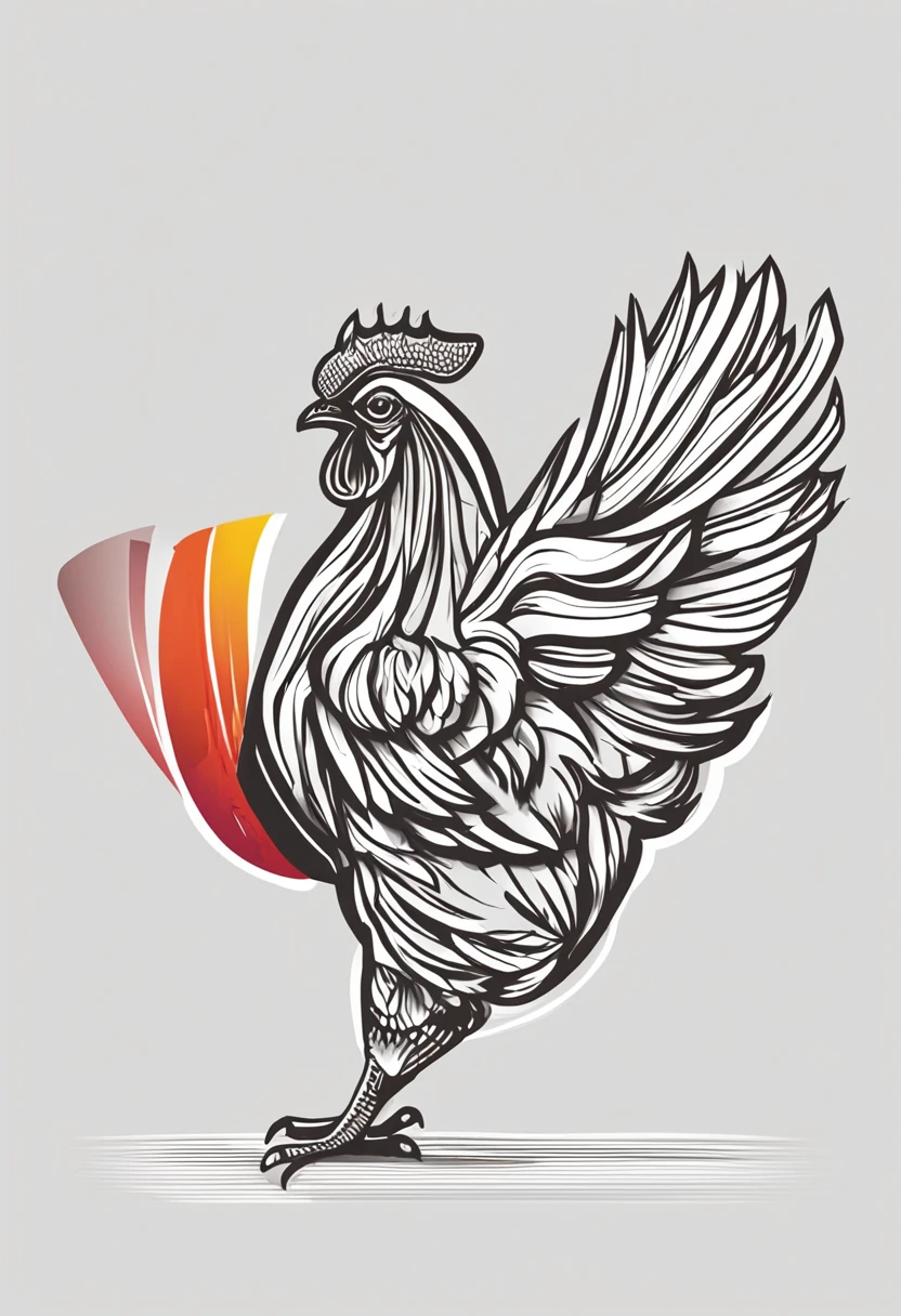 Create a logo with the word 'UNO' positioned above the word 'Aves.' The word 'UNO' should be in white letters. The logo composition should be on a background with a gradient from red to yellow. Ensure that the logo conveys vitality and health, fitting the brand identity of the veterinary medicine for young growing chickens. This logo should be versatile and suitable for use on packaging, promotional materials, and digital media.