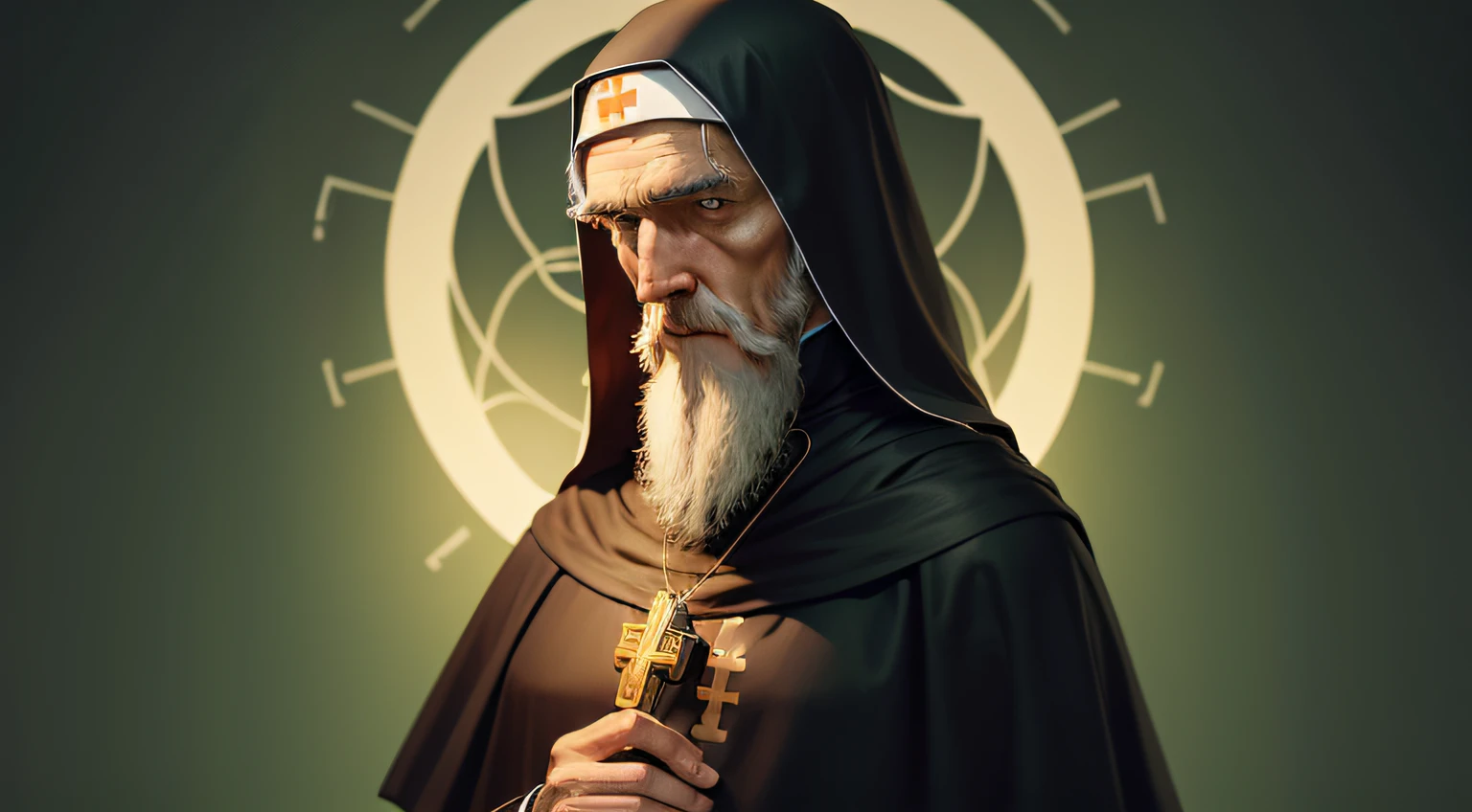 St. Benedict's Saint, com fundo da imagem de algo da natureza
