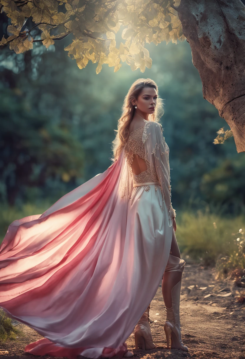 Realistic, 4k, Anjos com asas grandes, roupas brancas e iluminadas, uma espada, Bright sky background image