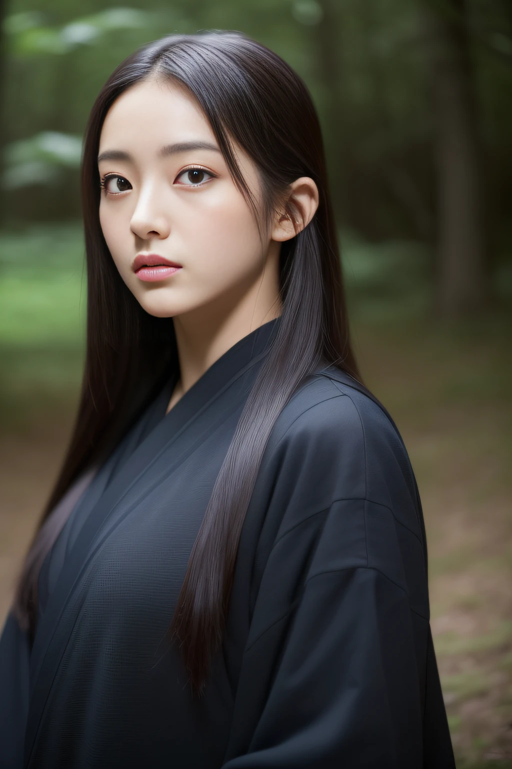 (in 8K、RAW Photos、top-quality、masterpiece:1.2)、(realisitic、Photorealsitic:1.37)、1人、japanes、25-years old、((Woman with good looks、Female ninja,kunoichi))、