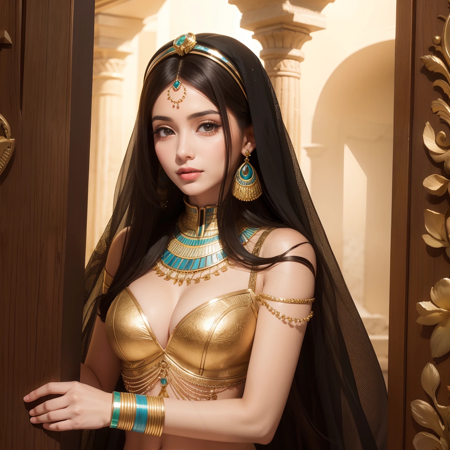 An Egyptian woman with feminine charm and spoiled qualities