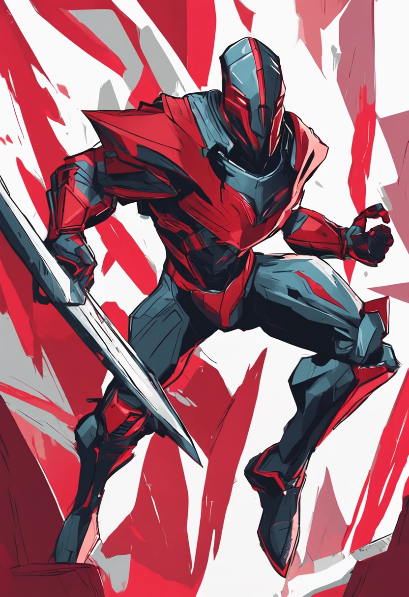 Zed in action: Draw Zed in a dynamic pose, executando um de seus movimentos de habilidade no jogo, como o “Contempt for the Weak”. Add red details to the blades of your hands and eyes.