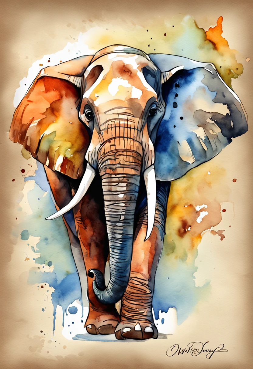 elephants in nature with a splatter background and spray paint effect, by Eugeniusz Zak, watercolor art, by Károly Lotz, watercolor painting, watercolor painting style, watercolor detailed art, by Reuben Tam, watercolor digital painting, watercolor paint, masterfully detailed watercolor, watercolor art, Grzegorz Rutkowski
