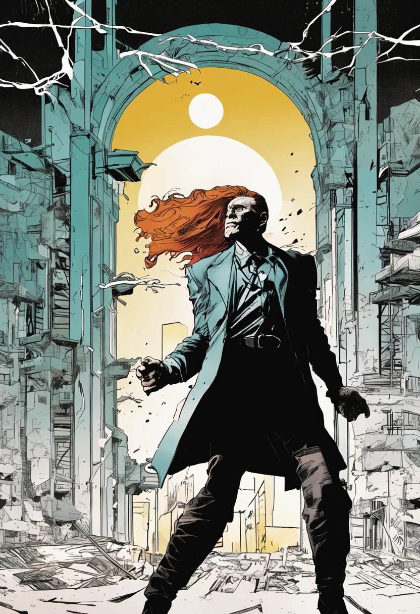 uma detetive ruiva. arte de Frank Miller