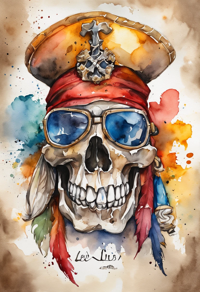 Cranio branco, caveira pirata, cores sauves, maximo detalhes