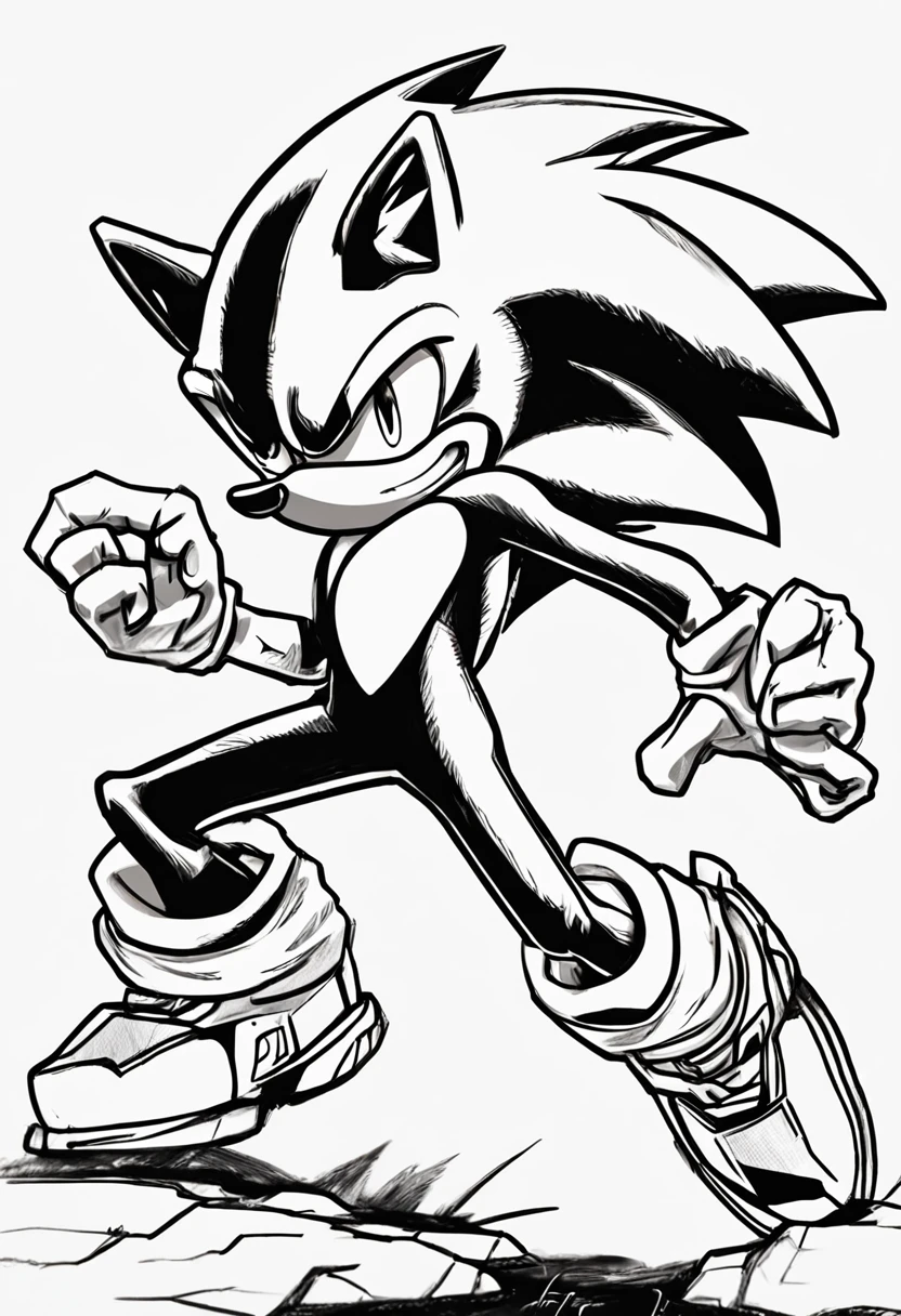 sonic the hedgeman sketch by me, an anime drawing inspired by Kōno Michisei, trending on polycount, sots art, from sonic, sonic the hedgehog illustration, portrait of sonic the hedgehog, sonic oc, dynamic pose perspective, traditional animation, sonic the hedgehog in a surreal, sonic hedgehog, high quality sketch, cell shaded adult animation, smooth drawing