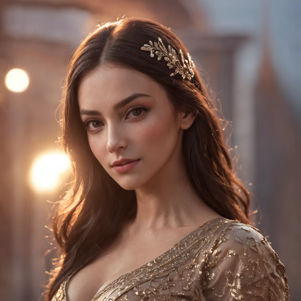 (professional 3d render:1.3) (Realistic:1.3) most beautiful photo in the world, Features soft and shiny, ((Epic fantasy woman wet look, super long hair, cute expression in dynamic pose, Fantastic location, Majestic Moroccan environment)), bright eyes, full body 8k unity render, action shot, sunset lighting, heavyshading, Detailed, Detailed face, (vibrant, photograph realistic, Realistic, Dramatic, Dark, Sharp focus, 8K), (Abaya Jellaba Kaftan:1.4), (Intricate:1.4), decadent, (Highly detailed:1.4), rendering by octane, art stations, concept-art, smooth, Sharp focus, realistic, (loish:0.23), (Global illumination, Studio light, volumetric light), fairy lights, particles floating, full body, ((Marrakech city background:1.3)),