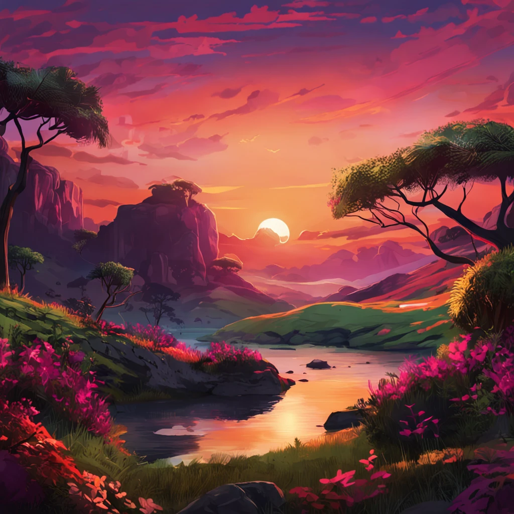 Cena de um nascer do sol suave e sereno sobre uma paisagem tranquila.