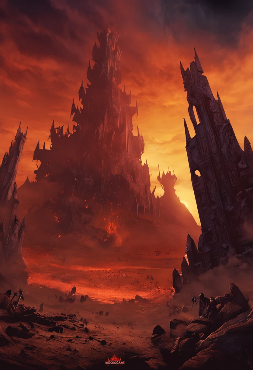 , Paisagem do inferno, fundo do inferno, A batalha final no inferno, paisagem do apocalipse!!!!!, Mustafar, ruins of hell, ! paisagem do apocalipse!!, surpreendente d & d arte do sol escuro, A porta do inferno, As portas do inferno, arte conceitual de world of warcraft, Resgate do Submundo!!!!!!