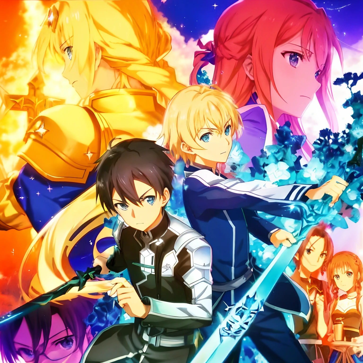 Sword of the Stars, Alicization, sword art online, sao style anime, popular isekai anime, As estrelas, anime key art, An anime cover, Official anime artwork, light novel cover art, anime key visual concept art of, Detailed key anime art, official anime key media, Key anime art, Cinematic | | very anime!!!, promotional art, movie promotional art