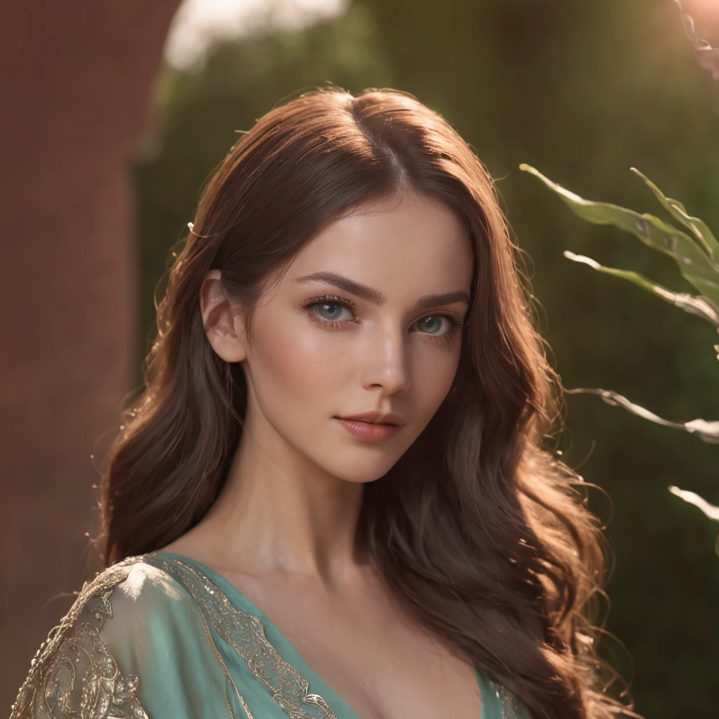 (professional 3d render:1.3) (Realistic:1.3) most beautiful photo in the world, Features soft and shiny, ((Epic fantasy woman, super braids, long hair, cute expression in dynamic pose, Majestic Moroccan environment)), bright green blue eyes, lips together, Caucasian, full body 8k unity render, action shot, sunset lighting, heavyshading, Detailed, Detailed face, (vibrant, photograph realistic, Realistic, Dramatic, Dark, Sharp focus, 8K), (Abaya Jellaba Kaftan:1.4), (Intricate:1.4), decadent, (Highly detailed:1.4), smooth, Sharp focus, (loish:0.23), (Global illumination, Studio light, volumetric light), fairy lights, particles floating, full body, ((Marrakech medina background:1.3)),
