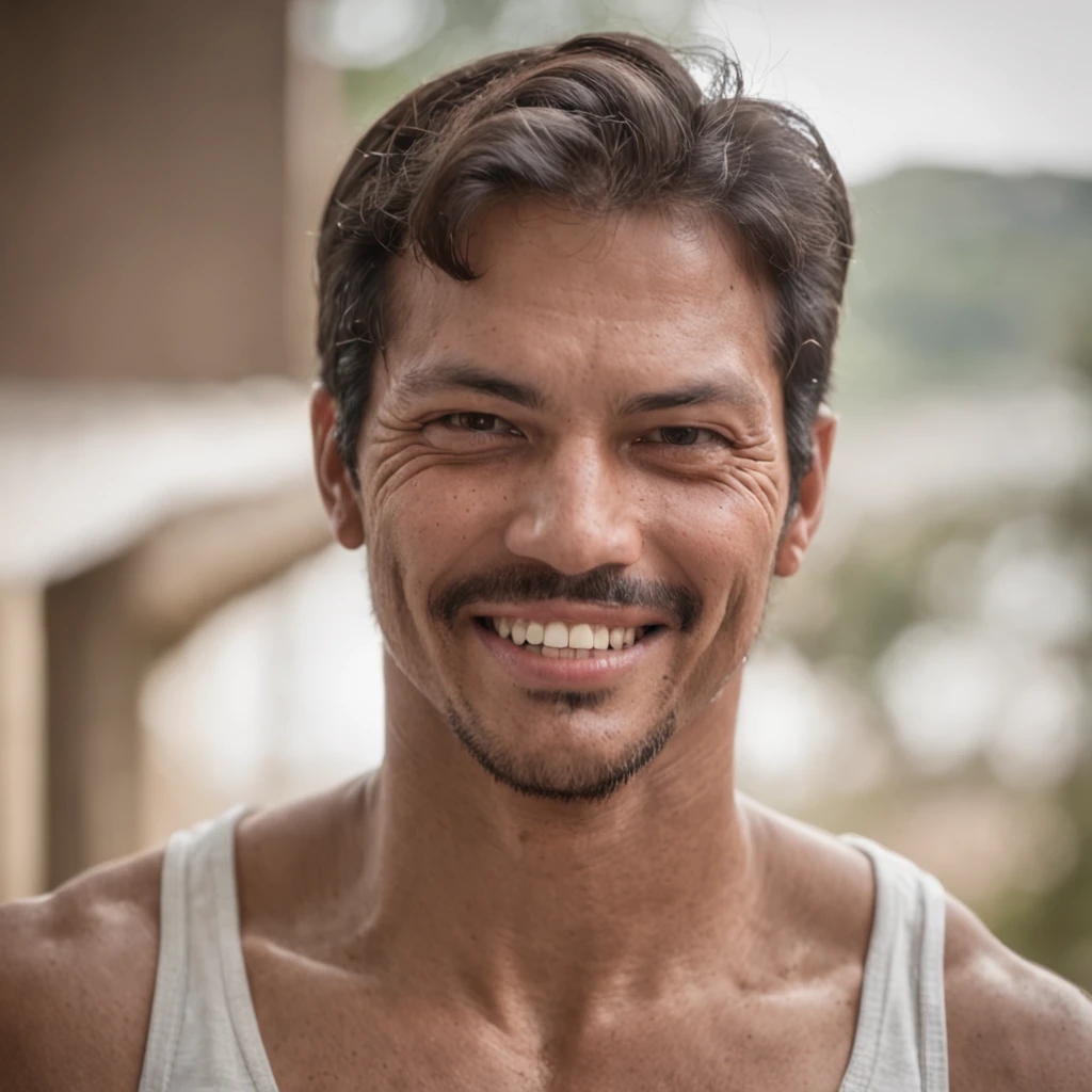 um homem de 30 anos, reagindo, Face of hatred, imagem frontal, dentes rangindo