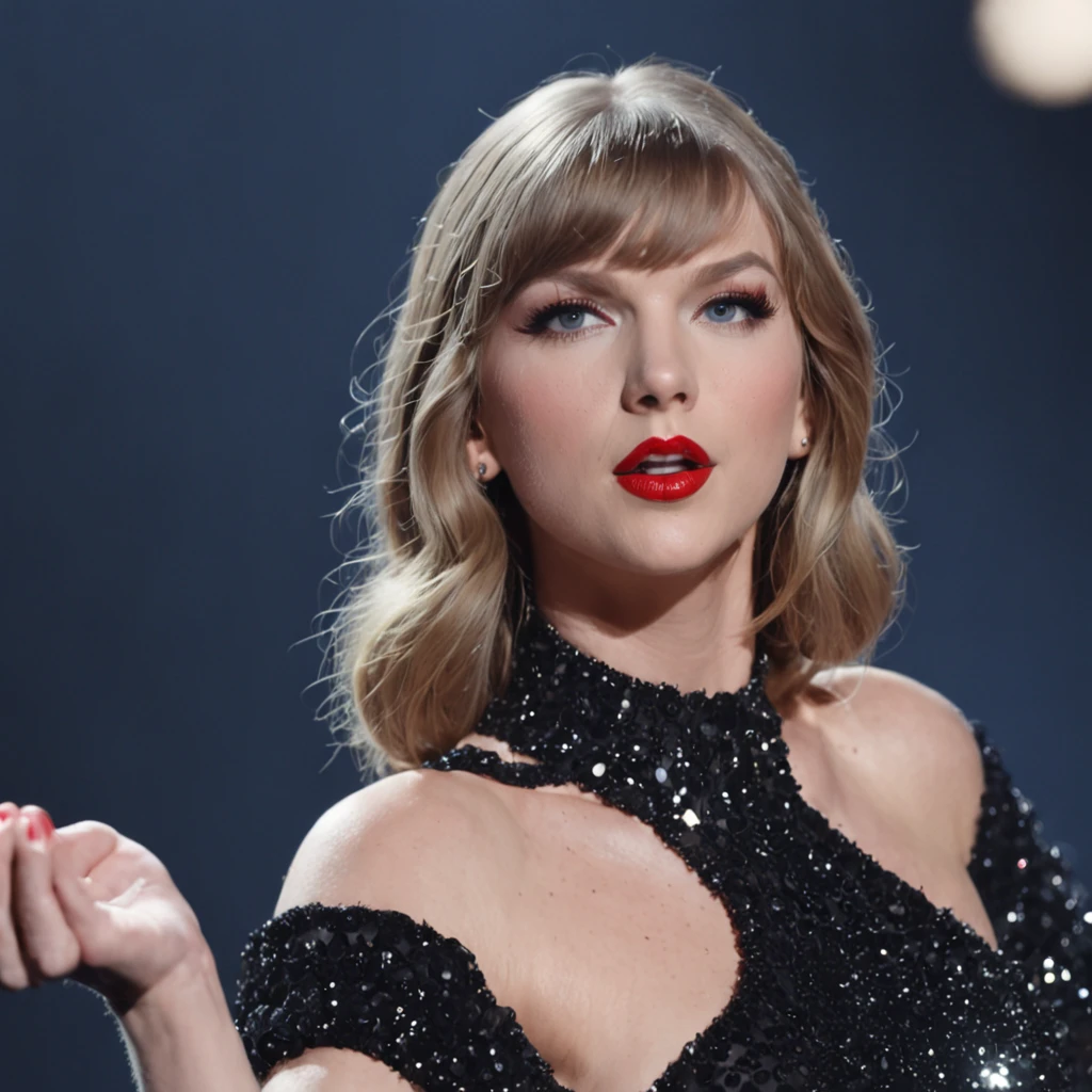 "Taylor Swift"of wonderful stage performances,shining lights,Dynamic dance,Singing with passion,Pop style music, Taylor Swift's unique image and charm,Charming voice,Exquisite makeup and costumes,Stunning stage set,Enthusiastic audience shouts,Charming。