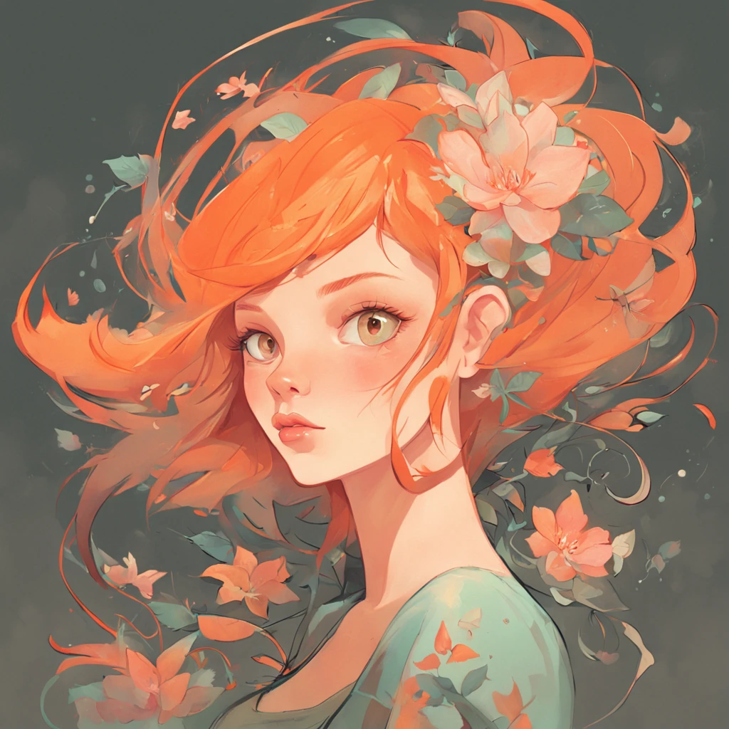 uma mulher com uma flor em seu cabelo, inspirada em Lois van Baarle, trending on ArtStation, Lois van Baarle e Rossdraw, deslumbrante , RossDraw pastel vibrante, rossdraw desenho animado vibrante, Beautiful digital illustration, Bela arte UHD 4K, exquisite digital illustration, Lois Ross::style Arte Digital, digital illustation::n_style rosto deformado, feio, long neck, anatomia ruim, fotografia
