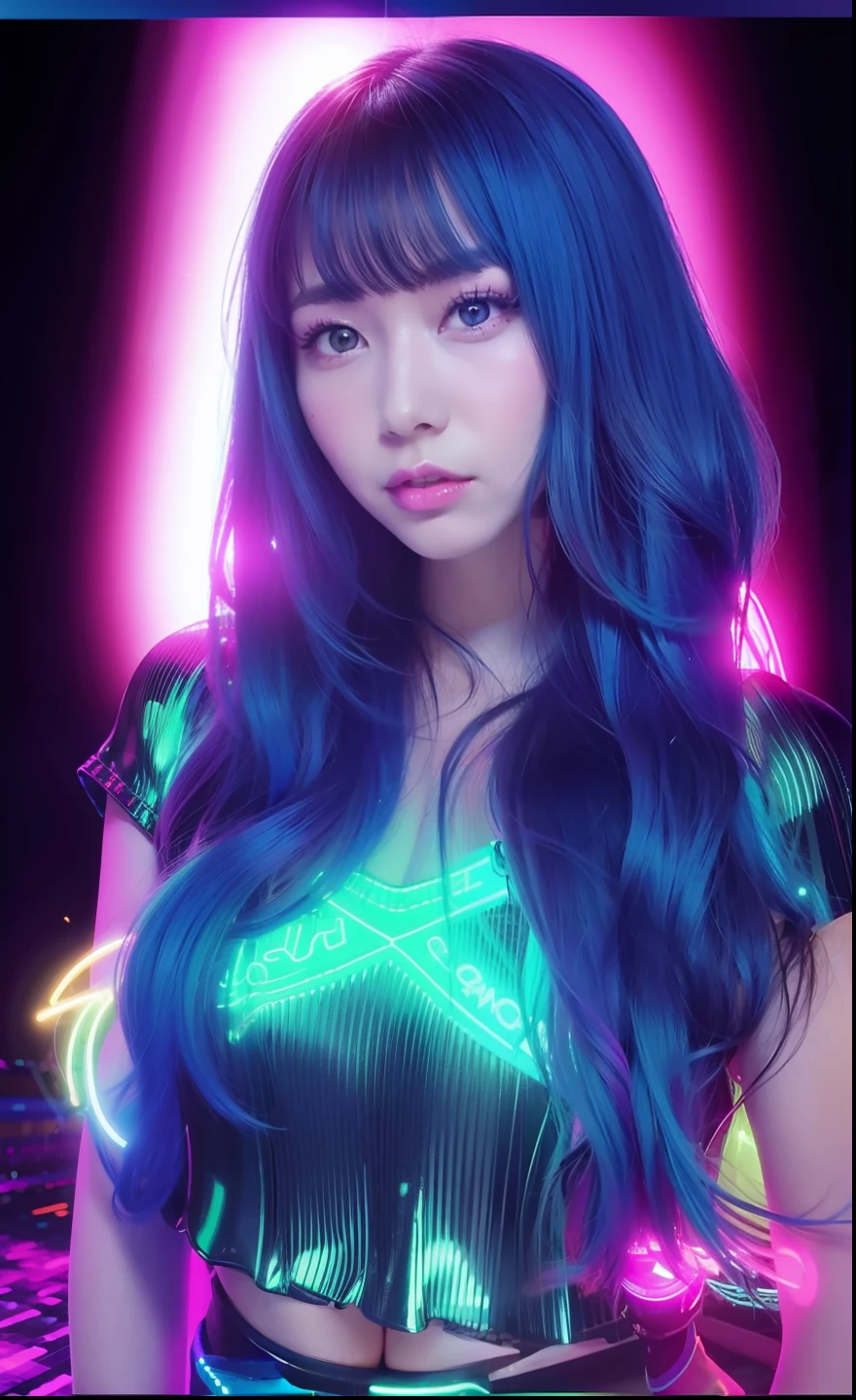 Rollerblading girl on the dance floor, 80' style, Disco ball on, groovy, Cool Cat, neon color, Neon light, 8K, High quality, 80' style, Synth Wave