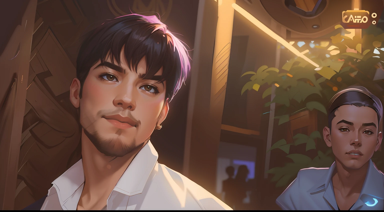 There is a man and a woman standing in a room, Obras de arte al estilo de Guweiz, Ross Tran e Ilya Kuvshinov, Ross Tran y Bayard Wu, Nick Silva e Ilya Kuvshinov, Estilo Ross Tran, 8K Artgerm Bokeh, Guweiz, Al estilo de Ross Tran, Retrato de RossDraw
