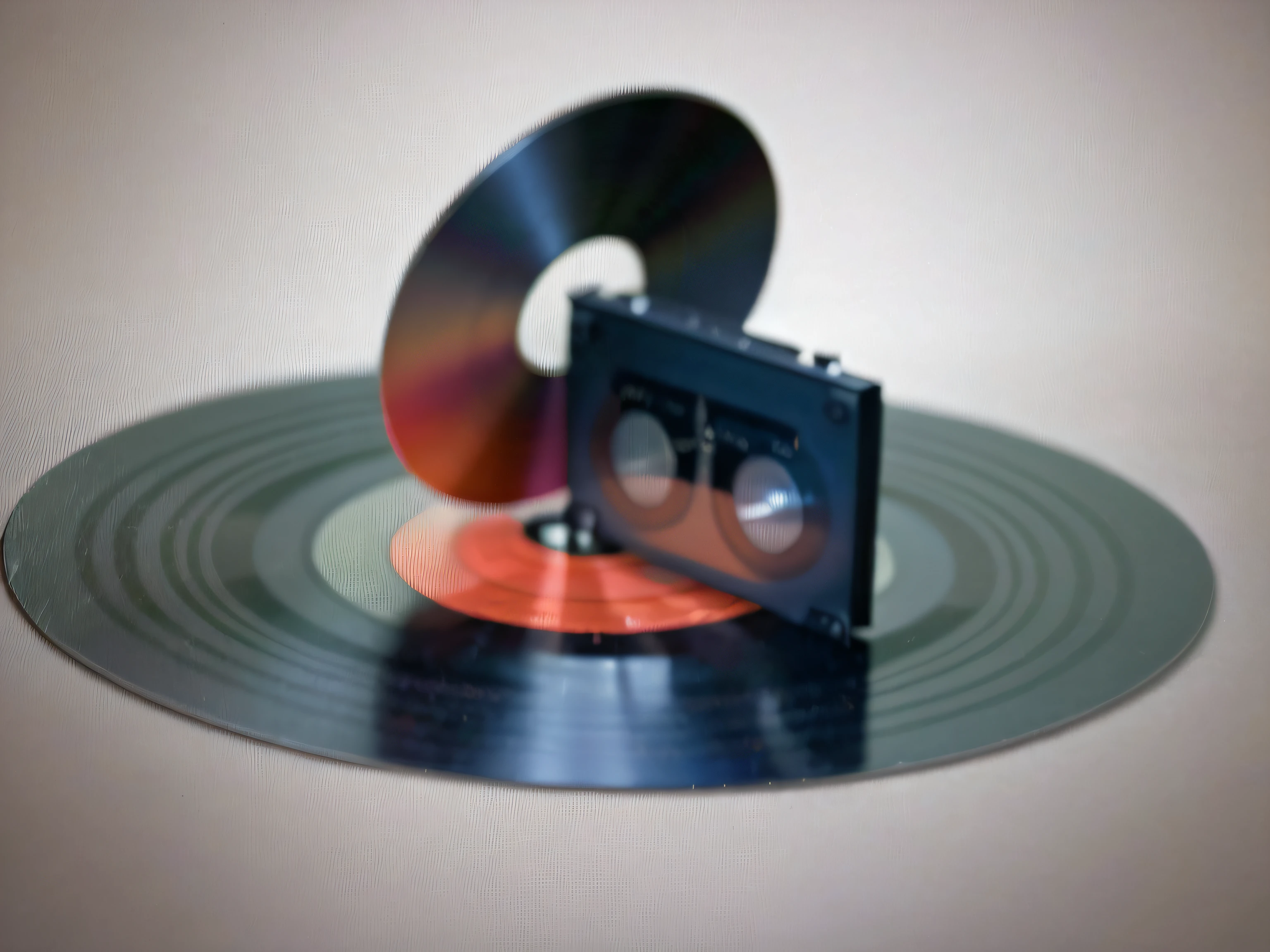 disco de vinil, cd player, fita cassete