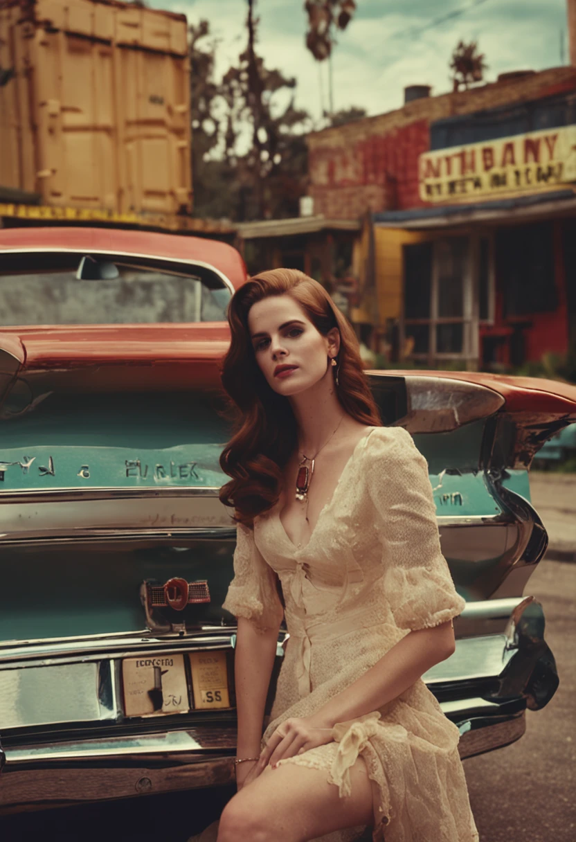 (lana del rey, music icon, vintage vibes, dreamy atmosphere, melancholic mood, retro aesthetic)