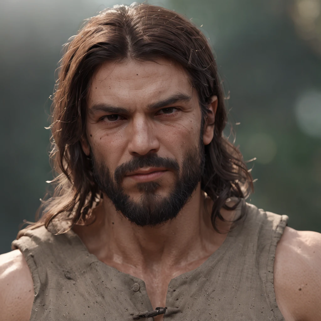 (Professional 3D rendering:1.3) de (Realistic:1.3) Foto de arte mais bonita do mundo,Features soft, bright male heroes, ((Epic hero fantasy rough muscular man wet hero angry look long hair short beard and fierce expression in dynamic pose, fantastic location, majestoso ambiente desordenado)), corpo inteiro 8k unidade render, action shot, poros da pele, very dark lighting, sombreamento pesado, circunstanciado, Rosto detalhado, (vibrante, fotogrdeia realista, Realistic, Dramatic, Escuro, foco nítido, 8k), (Old leather clothes damaged by bad weather:1.4), ((((Use peles)))), (intrincado:1.4), decadente, (altamente detalhado:1.4), pintura digital, rendering by octane, art stations, Conceito-Arte, liso, foco nítido, illustration, germe da arte, (Loish:0.23), Wlop Ilya Kuvshinov, e Greg Rutkowski e Alphonse Mucha Gracias, (global ilumination, studiolight, Light Volumetric), chuva forte, floating particles, patife, fantasia, Onze, corpo inteiroesbian, ((Fundo escuro e antigo da cidade:1.3)),CGSesociedade,art stations