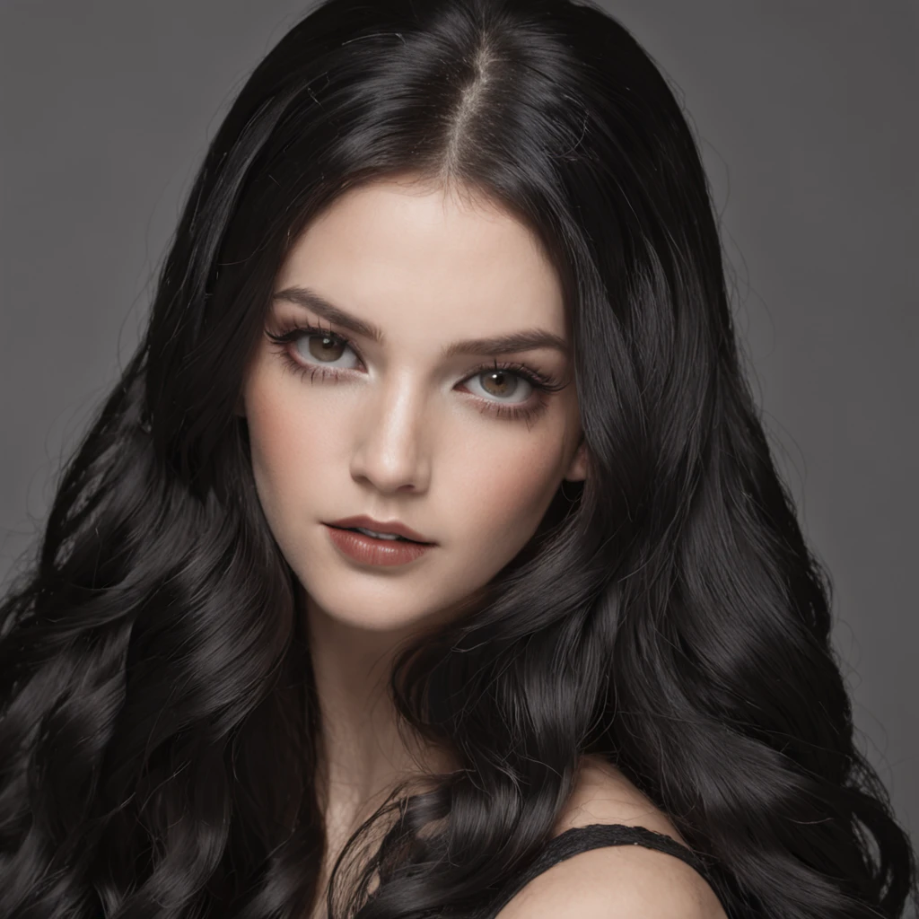,Bright eyes, Intricate horns, Black hair flowing, Long hair, Black silk beautiful feet,