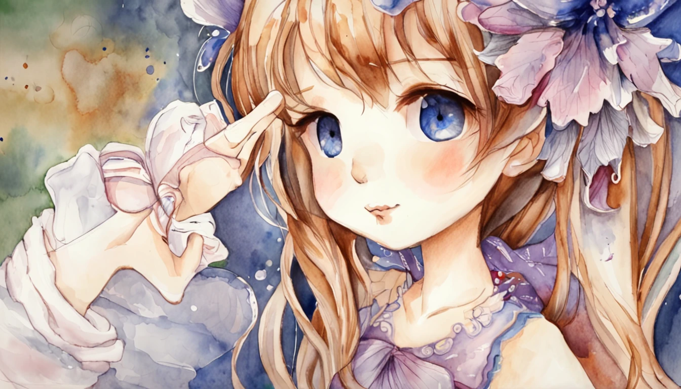 Cute girl practicing kissing face for role, closing both eyes