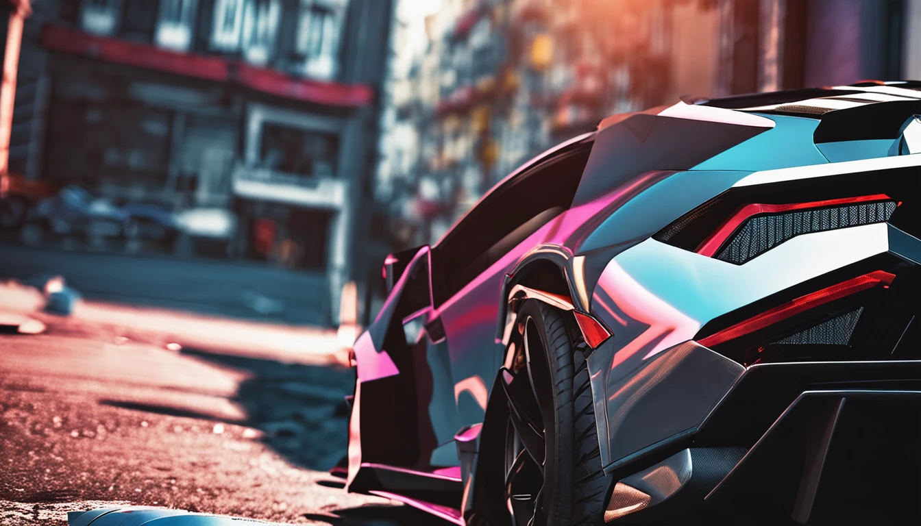 Um close up de um carro Lamborghini estacionado em uma rua da cidade, wallpaper mobile, cinematic poster, papel de parede do telefone, como matriz, cartaz motivacional,cor preta lamborghini carro, money raining from the sky,cinematic wallpaper 4k, cinematic 4k wallpaper, Matriz LUT, poster!!!, GTA V Estilo Poster, fotografia automotiva, cinematic matte illustration, matte digital illustration, paper awesome wallpaper, cartaz de filme de pintura fosca, gta arte da tela de carregamento, wallpaper mobile