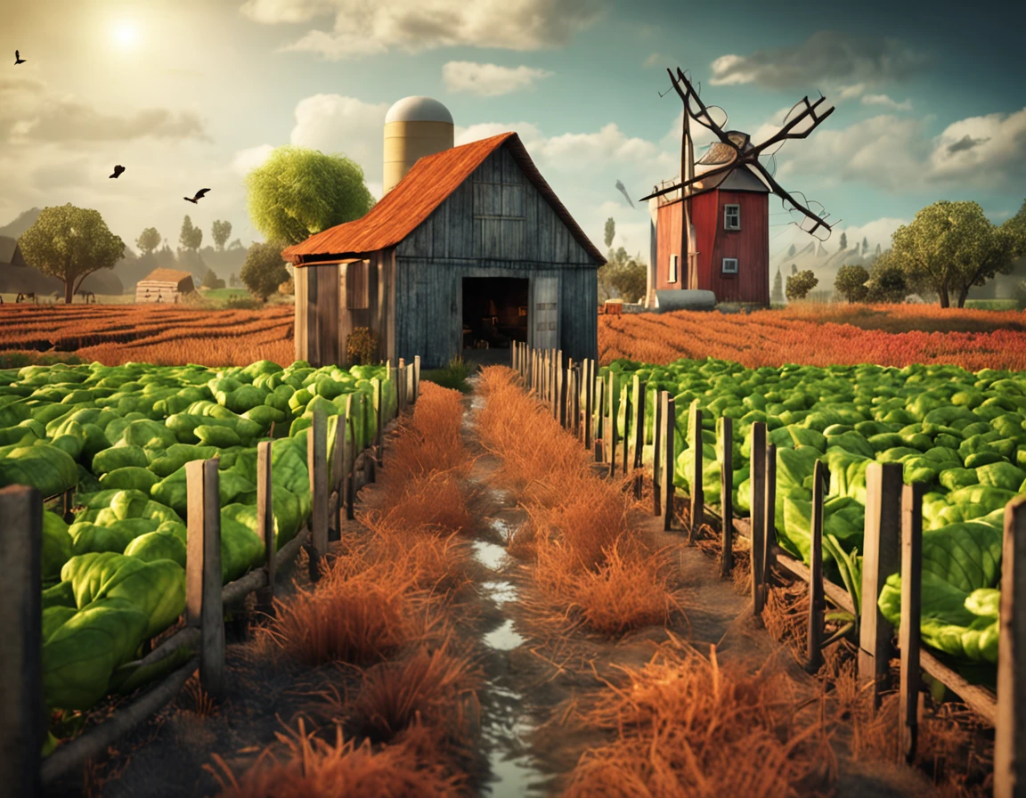 farms Game Taste 天空 verdant a bird naturey veggies Farmland
