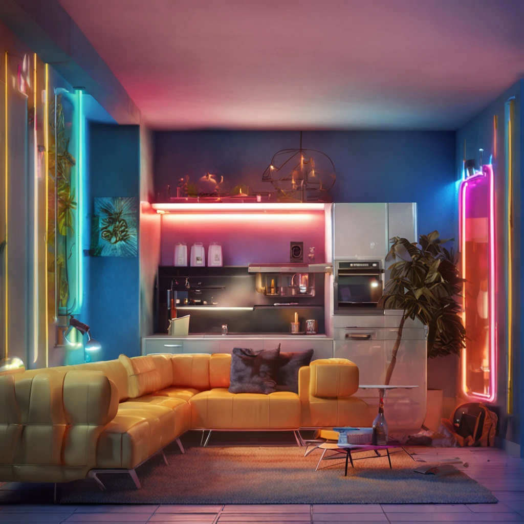 adesivo de parede realista tons azul neon