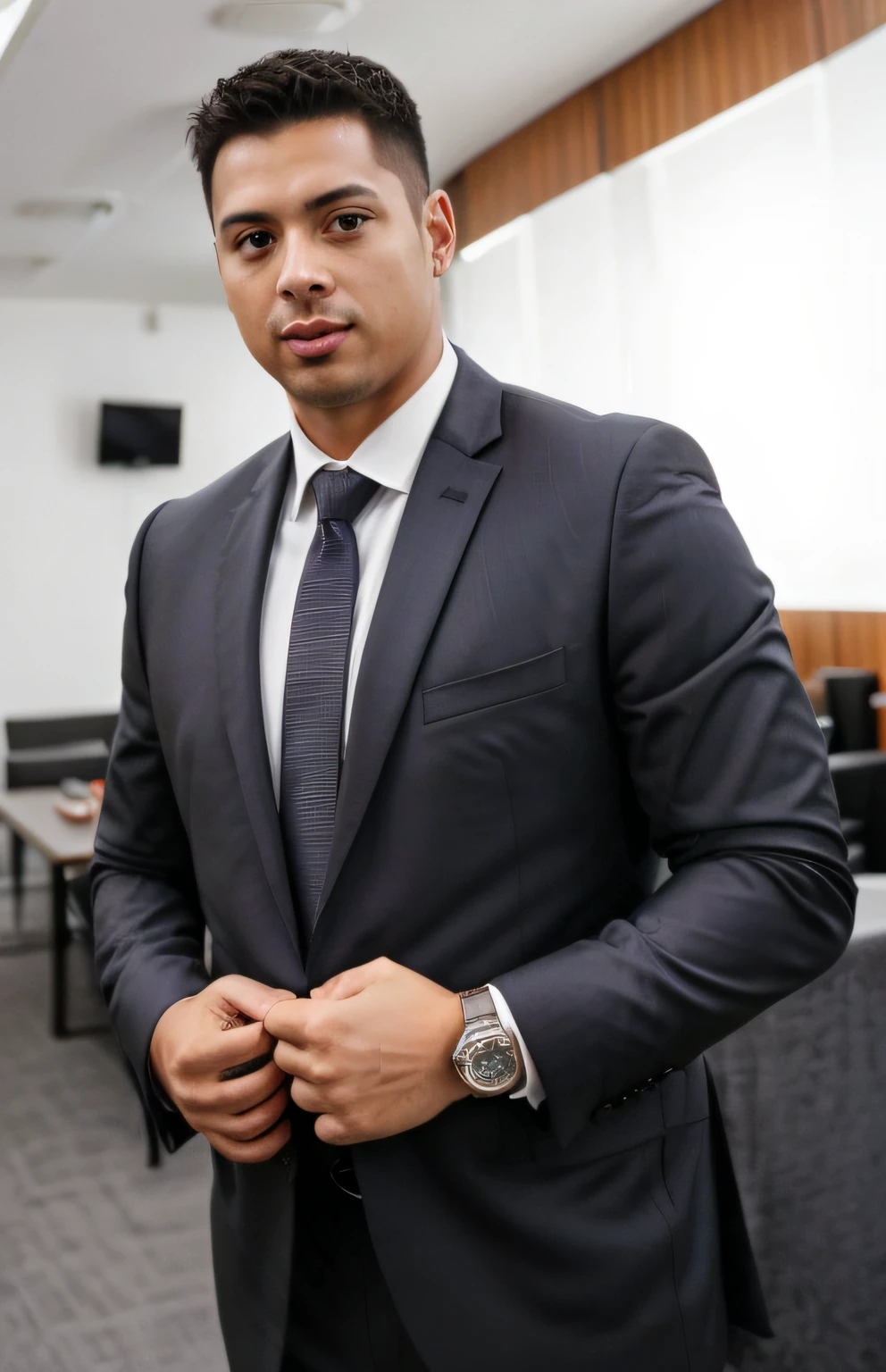 there is a man in a suit and tie standing in a room, Ronaldo Nazario, Ronaldo Nazario Fenomeno, david rios ferreira, Ronaldo Luis Nazario da Lima, edu souza, Ronaldo Luis Nazario de Lima, icaro carvalho, José Moncada, caio santos, joe alves, andrea rocha, luis melo, homem no terno preto