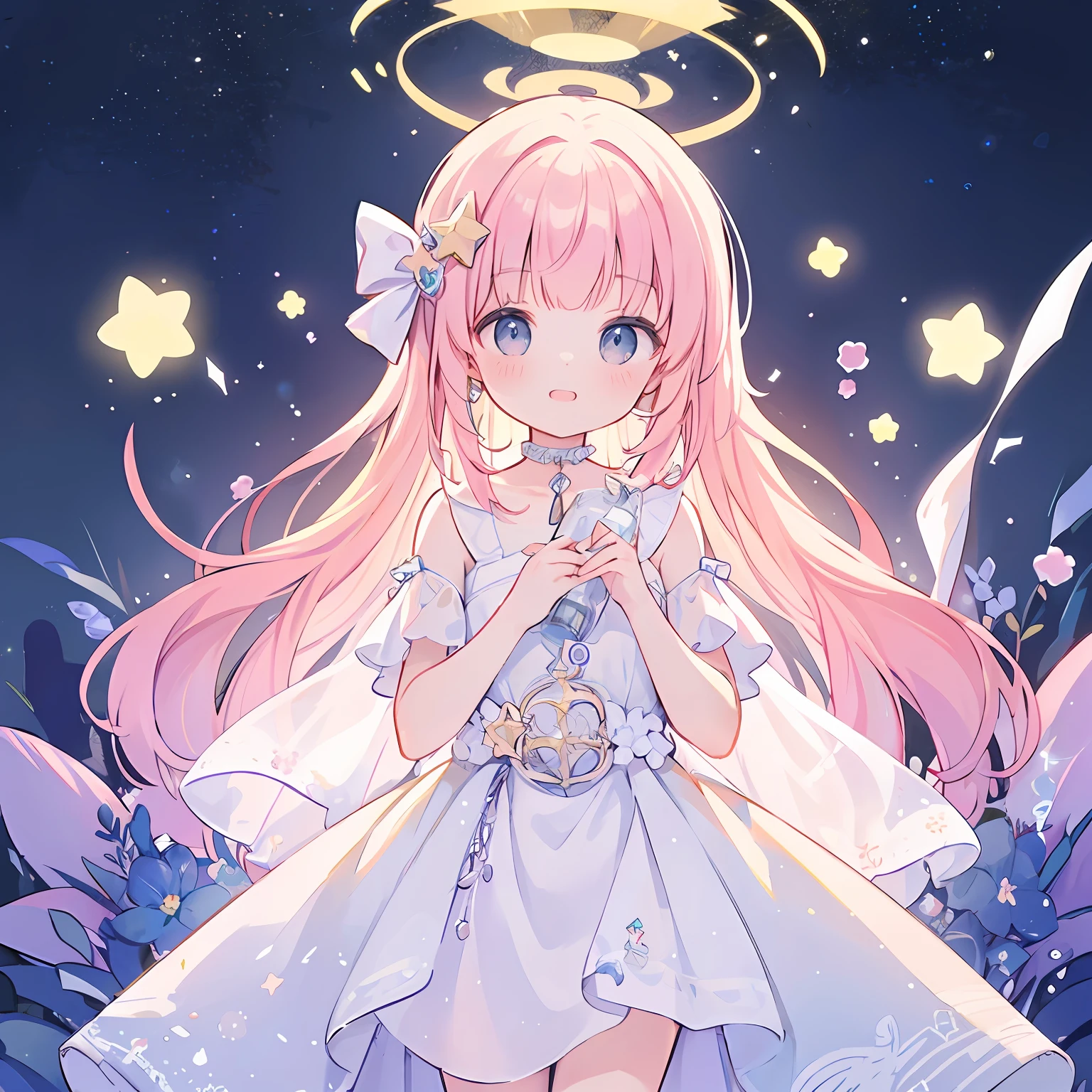 Best quality, masterpiece, ultra high res, clean facial features, flat desigen, wide shot, face to viewer,
complex background, wishing star background, woman inside of the bottle wearing a ethereal mystical pink traslucent dress that reflects the stars , perfume promo art, mystic,complex drawing, highly detailed, Covergirl brand, promo art,a woman inside of a perfume bottle. artistic rendition, ethereal, starry night, midjourney style star, glowing in the dark