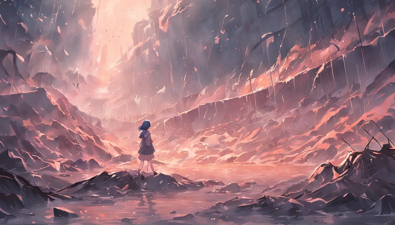 Make an apocalyptic image of a destructive flood caused by the overflow of a river causing an overwhelming flood