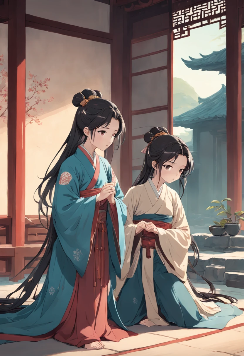 Three scholars,Song dynasty costumes,Song Dynasty scholar costume,Kneeling pose,They all have a bowl of wine in their hands,In the middle is the protagonist,The characters on the left and right sides are a bit alike