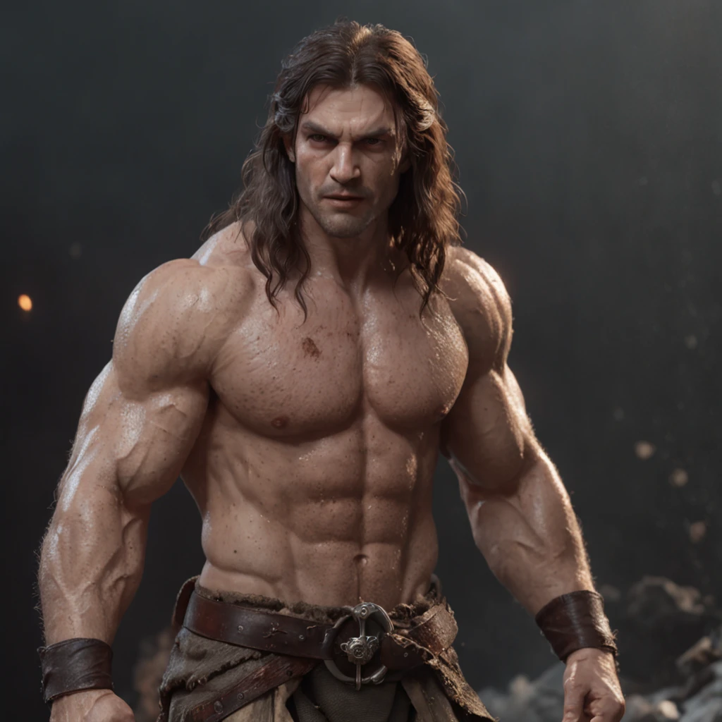 (professional 3d render:1.3) af (Realistic:1.3) most beautiful artwork photo in the world，Features soft and shiny male heroes, ((Epic hero fantasy muscle man rough wet hero angry look long hair short beard and ferocious expression in dynamic pose, Fantastic location, Majestic cluttered environment)), full body 8k unity render, action  shot, skin pore, very dark lighting, heavyshading, Detailed, Detailed face, (vibrant, photograph realistic, Realistic, Dramatic, Dark, Sharp focus, 8K), (Old leather garments damaged by weathering:1.4), ((((Wear fur)))), (Intricate:1.4), decadent, (Highly detailed:1.4), Digital painting, rendering by octane, art  stations, concept-art, smooth, Sharp focus, illustration, Art germ, (loish:0.23), wlop ilya kuvshinov, and greg rutkowski and alphonse mucha gracias, (Global illumination, Studio light, volumettic light), heavy rain, particles floating, lotr, fantasy, elf, full bodyesbian, ((Dark and ancient city background:1.3)),CGSesociety,art  stations