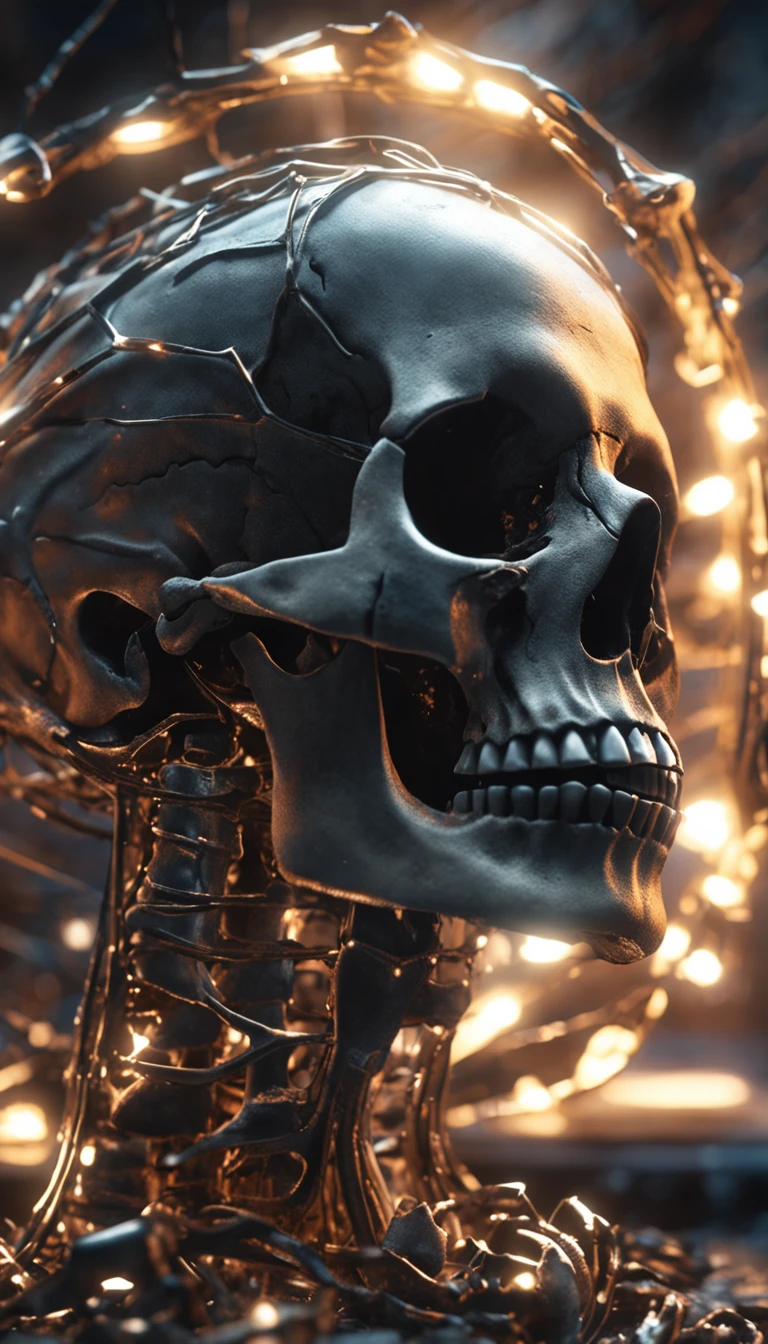 Translucent broken skull,white sharp teeth ,eternity in eye socket ,(intricate detail), (super detailed), 8k hdr, high detailed, soft cinematic lighting, dramatic atmosphere, atmospheric perspective,torch lighting,ray tracing,starry universe background, the pain of a relationship that has ended, but despite this, feelings of love and attachment still persist, difficulty in letting go of someone you still love, even when the relationship seems to have come to an end, despite difficulties and separation, feelings of love have not diminished, emotions, from sadness and pain to hope and nostalgia,dark academia,night_view_background, Portrait of a girl, topless, , the most beautiful in the world, (medieval armor), metal reflections, upper body, outdoors, intense sunlight, far away castle, professional photograph of a stunning woman detailed, sharp focus, dramatic, award winning, cinematic lighting, volumetrics dtx, (film grain, blurry background, blurry foreground, bokeh, depth of field, sunset, interaction, Perfectchainmail), (masterpiece), (extremely intricate:1.3), (ultra realistic),(bare_breasts:1.5,_breasts:1.5,naked_breasts:1.5),