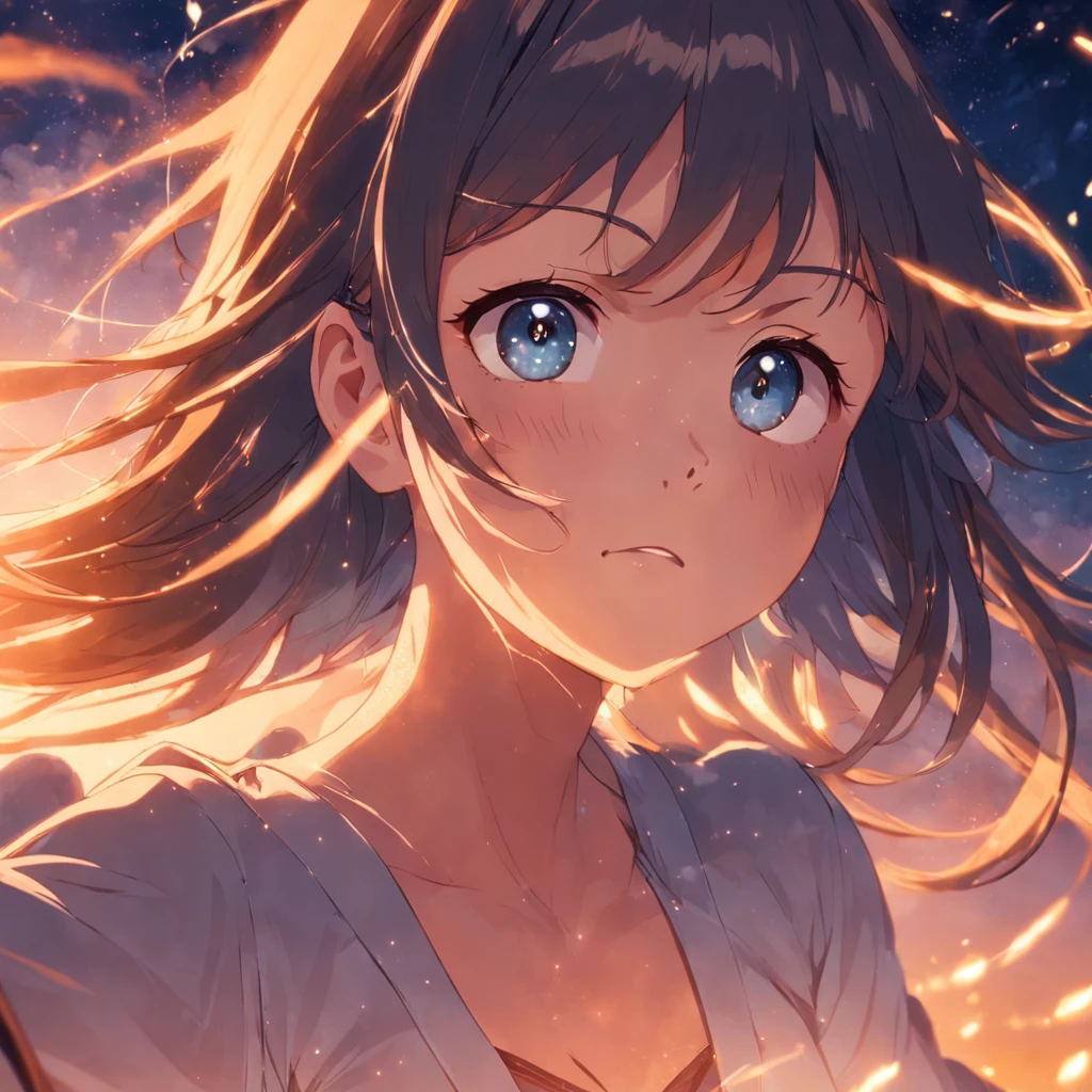 obra-prima, melhor qualidade, filme ainda, 20 anos, garoto nuvem, floating into the sky, Close-up, brilhante, Feliz, Soft lighting and Warm, sun sunset, (Sparks: 0,7), Poderes da Luz, loiro, roupa bege.