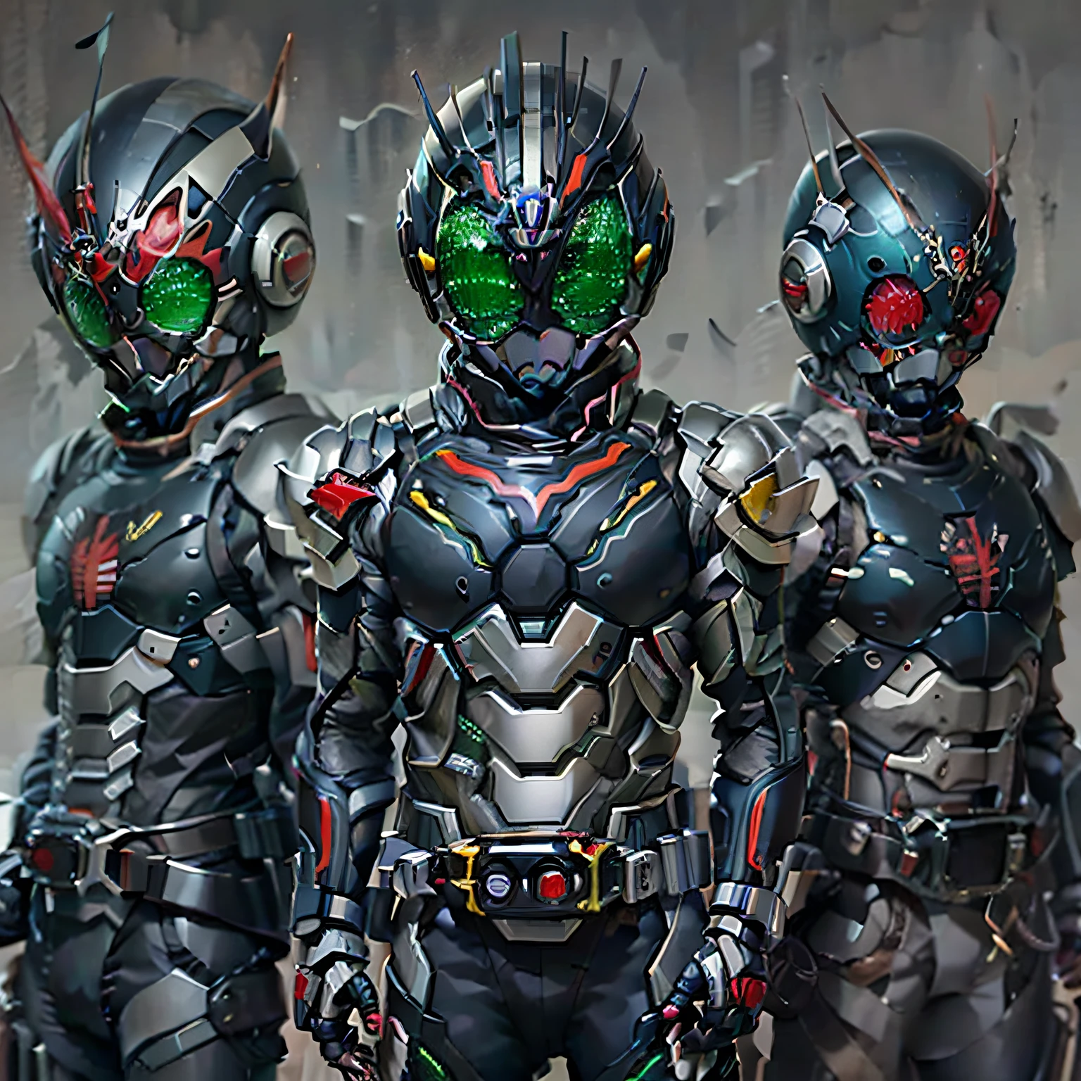 Kamen Rider, Black armor, Gray and black clothing, Tech Set, secret agent, droid, soio