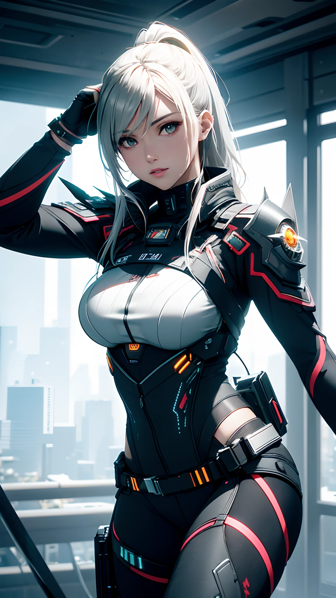 ((Best quality)), ((masterpiece)), (detailed:1.4), 3D, an image of a beautiful cyberpunk female,HDR (High Dynamic Range),Ray Tracing,NVIDIA RTX,Super-Resolution,Unreal 5,Subsurface scattering,PBR Texturing,Post-processing,Anisotropic Filtering,Depth-of-field,Maximum clarity and sharpness,Multi-layered textures,Albedo and Specular maps,Surface shading,Accurate simulation of light-material interaction,Perfect proportions,Octane Render,Two-tone lighting,Wide aperture,Low ISO,White balance,Rule of thirds,8K RAW,
