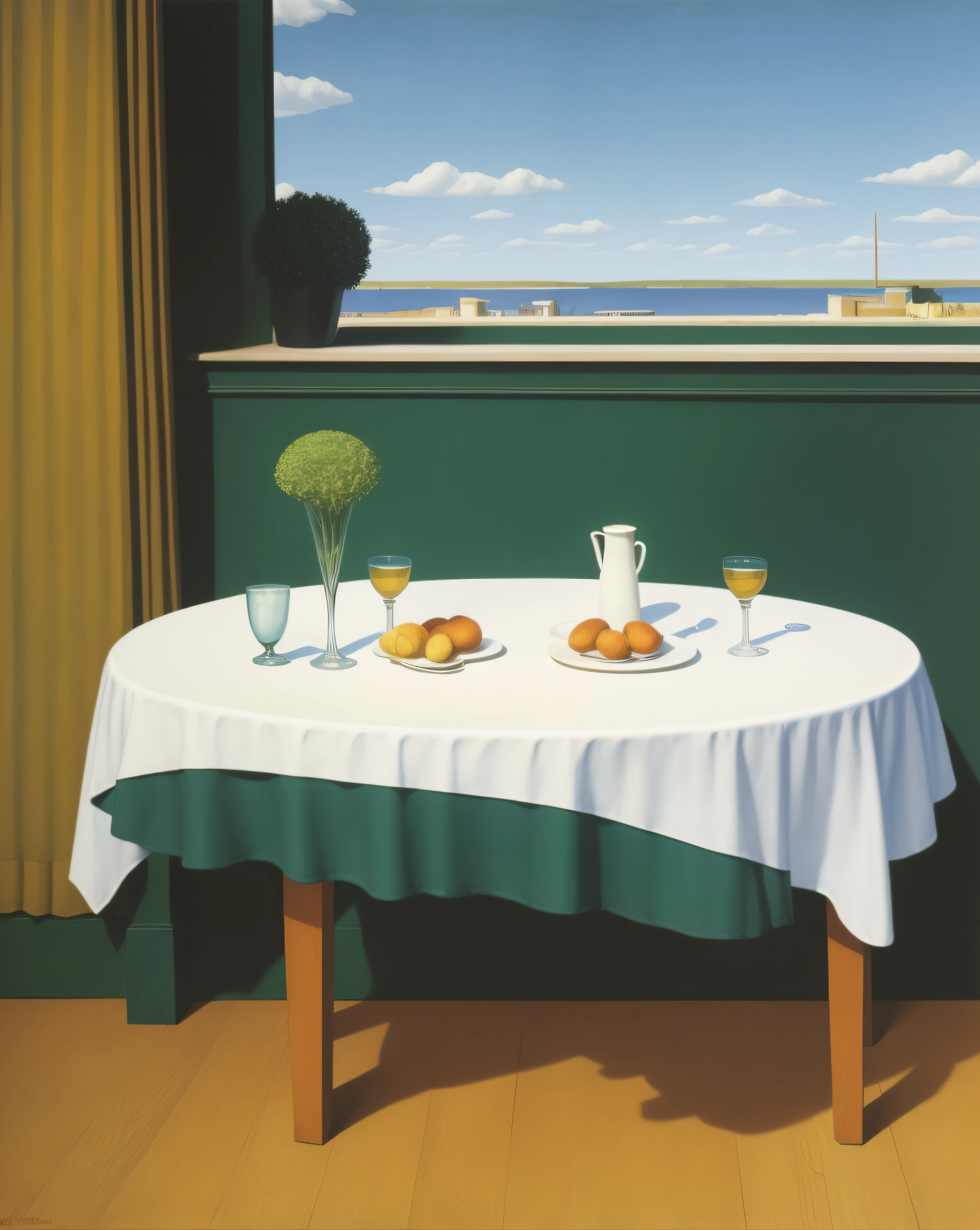 table, Rene Magritte, Edward Hopper (1984)