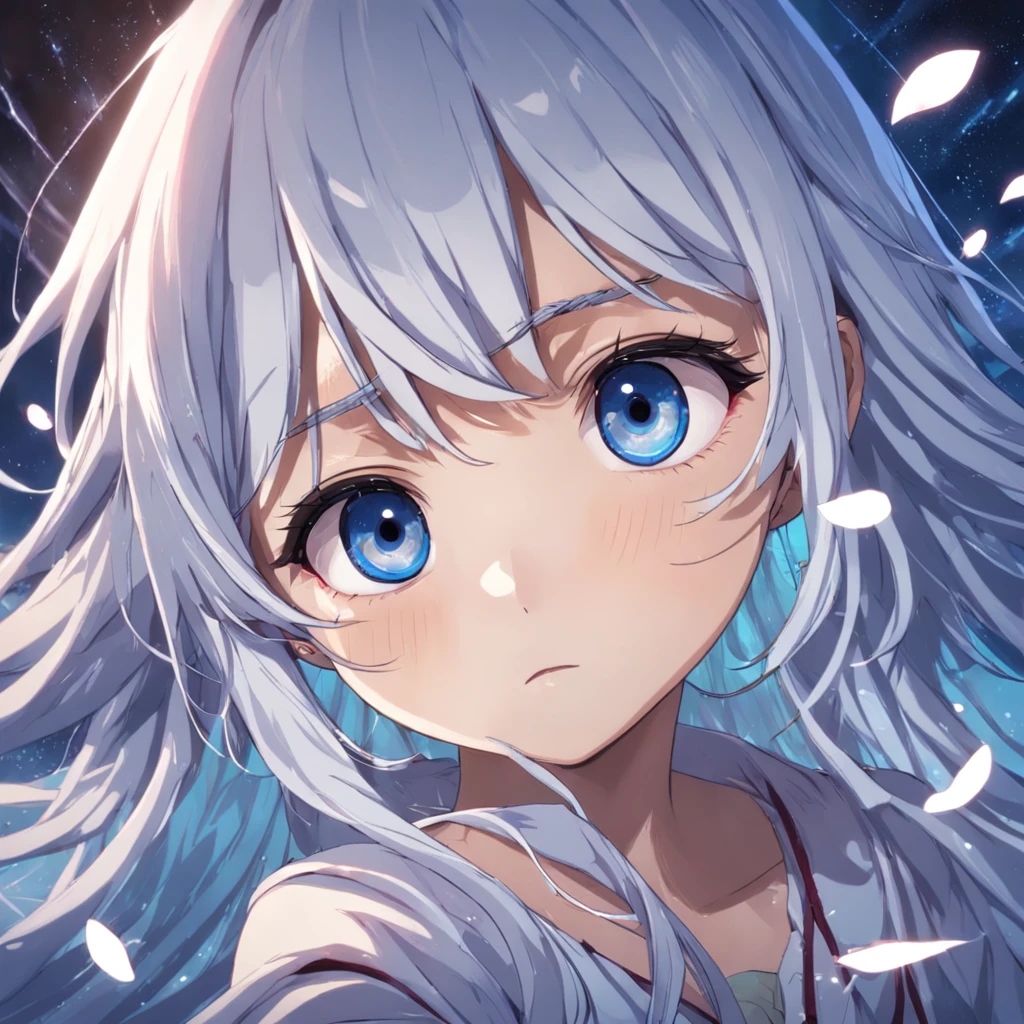 Crie uma imagem de olhos com a pupila diferenciada, no estilo anime